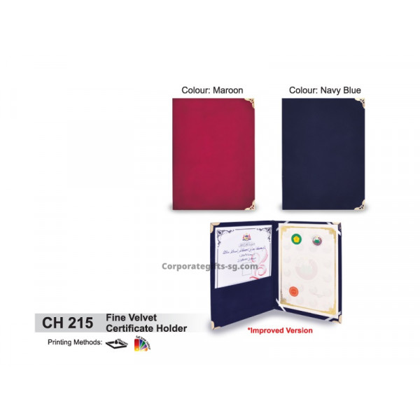 CH 215 Fine Velvet Certificate Holder